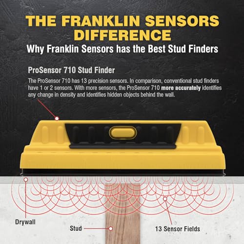 Franklin Sensors 710 Professional Stud Finder with 13-Sensors Wood & Metal Stud Detector/Wall Scanner, Made in the USA Prosensor