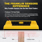 Franklin Sensors 710 Professional Stud Finder with 13-Sensors Wood & Metal Stud Detector/Wall Scanner, Made in the USA Prosensor
