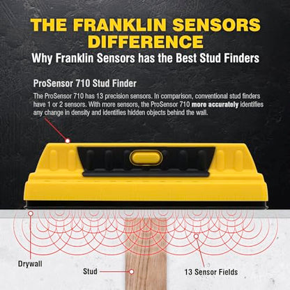 Franklin Sensors 710 Professional Stud Finder with 13-Sensors Wood & Metal Stud Detector/Wall Scanner, Made in the USA - WoodArtSupply