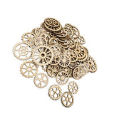 Amosfun Unfinished Wooden Cutouts Gear Shape Wood Discs Slices Embellishments for Craft DIY Decoration 50pcs Amosfun