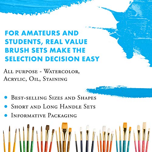Princeton Real Value, Series 9100, Paint Brush Sets for Acrylic, Oil & Watercolor Painting, Syn-Gold Taklon (Rnd 2, 4, Liner 2/0, Shader 2, 6, PRINCETON ARTIST BRUSH CO.