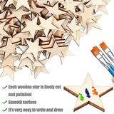 ZQYYQZ 100 Pieces 2 Inch Wooden Stars Shape Unfinished Wood Stars Pieces, Blank Wooden Star Cutouts for Christmas Crafts and Party Ornaments ZQYYQZ