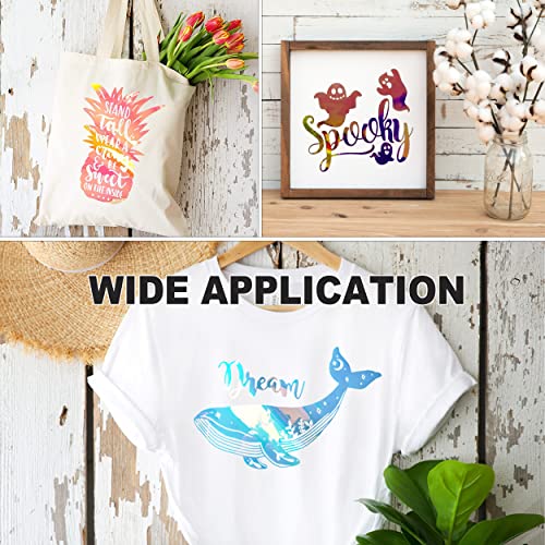 Stardustworkx Opal Holographic Heat Transfer Vinyl 11 Pack Holographic Iron on Vinyl Rainbow Vinyl Glitter HTV Metallic HTV Sheets Chameleon Stardustworkx