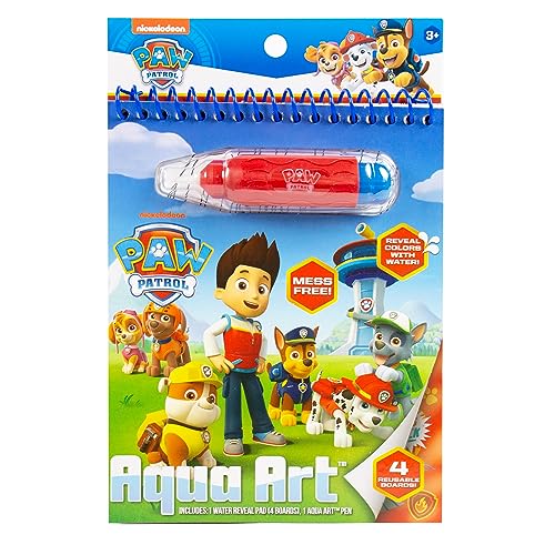 Paw Patrol Aqua Art, Includes 4 Reusable Pages of Water Art & Water Pen, Color with Water Book, Water Reveal Activity Book, Paint with Water Books, Horizon Group USA