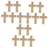 15 Pcs Cross Stitch Wood Pieces Wooden Cross Plate Bookmark Kit Embroidery Frame Wooden Hanging Tags Unfinished Wood Shapes DIY Gift Wooden Cross COHEALI