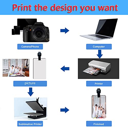 20 pcs Sublimation Luggage tag Blanks with Strap MDF White Blank Travel Bag Baggage Tags Double Sided Suitcase Label Tag with Slots Sublimation Bag AiDiYGECO