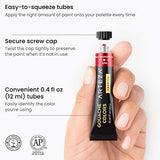 ARTEZA Metallic Gouache Paint Set, Set of 36 Pearl Paint Colors in 12ml/0.4 US fl oz Tubes, Pearlescent Paint for Canvas and Paper, Gouache Artist ARTEZA