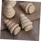 VILLCASE 20pcs Wooden Unfinished Tree Wood Xmas Tree Sculpture Christmas Unpainted Peg Doll Wood Christmas Ornament Unfinished Wood Toys Cake Topper VILLCASE