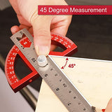 P.I.T. Angle Protractor Square 12 Inch, Adjustable Construction Protractors for Carpenters & Woodworking Hobbyists with 0-180 Degrees Measuring P.I.T.