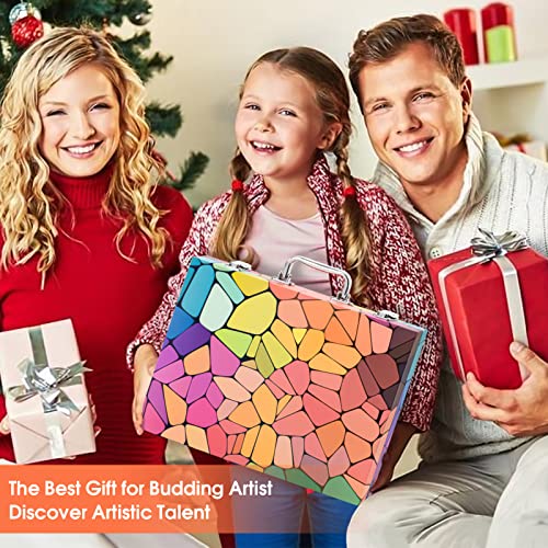 POPYOLA Art Supplies, 180 Piece Drawing Painting Art Kit with Clipboard and Coloring Papers, Gifts Art Set Case with Oil Pastels, Crayons, Colored POPYOLA