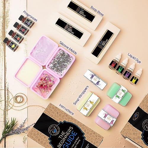 CraftZee Soap Making Kit - DIY Kits for Adults and Kids - Soap Making Supplies Includes Glycerin Soap Base, Fragrance Oils, Silicone Molds & More CraftZee