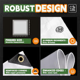 RAINDEWAY 12 Mil Heavy Duty White Tarp 6x20 Feet, UV Resistant, Waterproof, Weatherproof Poly Tarp with Metal Grommets and Reinforced Edges RAINDEWAY
