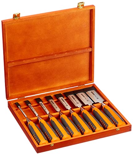Bahco 424-P Bevel Edge Chisel Set 8 Wood Box BAH424PS8 Bahco