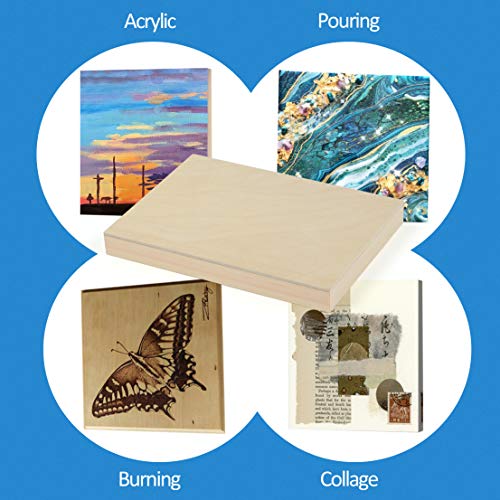 Falling in Art Unfinished Birch Wood Canvas Panels Kit, Falling in Art 4 Pack of 5x7’’ Studio 3/4’’ Deep Cradle Boards for Pouring Art, Crafts,
