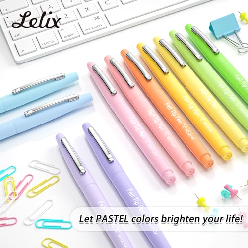 Lelix Felt Tip Pens, 15 Colors, 0.7mm Medium Point Felt Pens, Felt Tip  Markers Pens for Journaling, Writing, Note Taking, Planner, Perfect for Art