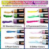 Shuttle Art Acrylic Painting Bundle, Set for 66 Colors Acrylic Paint in Tubes (22ml/0.74oz) + 36 Multi Pack Painting Canvas Panels Shuttle Art