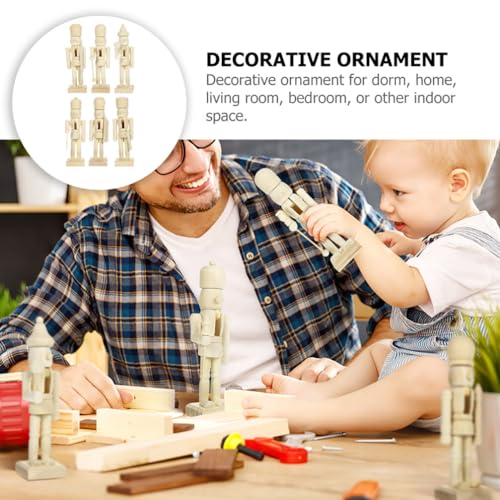ABOOFAN 12pcs Christmas Puppet Unpainted Wooden Nutcracker DIY Decoration DIY Wooden Nutcracker Xmas Nutcracker Decoration Wooden Nutcracker Craft ABOOFAN