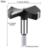 NICAVKIT 3-1/8 Inch Carbide Forstner Drill Bit, Carbide Tipped Forstner Bit for Hard Wood, Wood Drilling Bit Woodworking Hinge Cutter Tool Kits for NICAVKIT