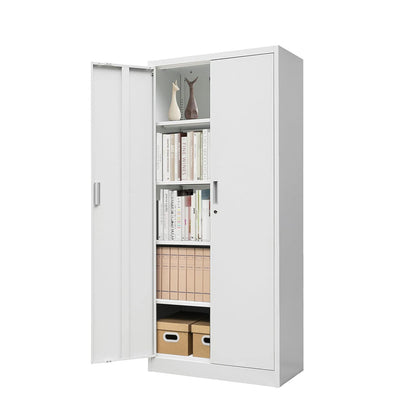 YEEZER Metal Storage Cabinet with Locking Doors and Shelves, 71" Large Garage Locker with 4 Adjustable Shelves, Steel File Cabinet for Office, - WoodArtSupply