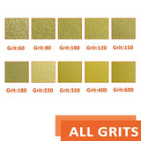 TOPXUAN Orbital Sander Pads, 5 Inch 8 Holes, Hook and Loop Dry Abrasive Gold Sandpaper, Suitable for Wood, Metal, Plastic Grinding and Polishing, TOPXUAN