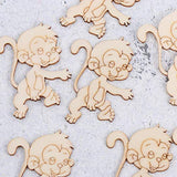 ABOOFAN 60 Pcs Wooden Table Christmas Decor Unfinished Wood Monkey Cutout Shapes Wood Letters Crafts Wood Cutouts for Crafts Unfinished Wooden ABOOFAN