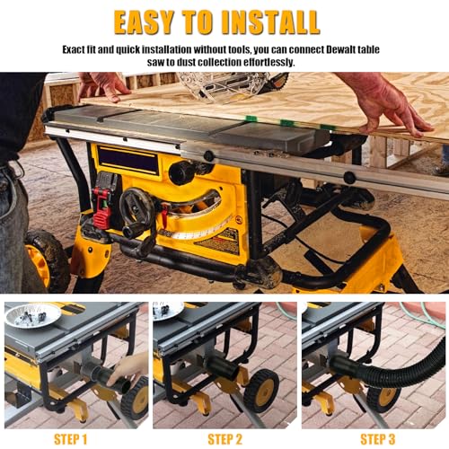 Table Saw Vacuum Adapter Replacement For Dewalt DWE7491RS - Suitable for Connecting 2 1/2" Table Saw Outlet to 1 7/8" Shop Vac Hose, Dewalt Dust Alocs