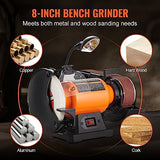 VEVOR 8 Inch Bench Grinder with 2 x28 Inch Belt Sander Combo, Bench Grinder Sander with 2.5A Induction Motor for Metalworking Sharpening Grinding VEVOR