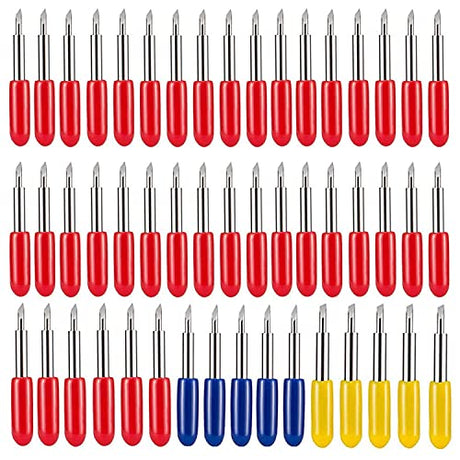 EVISWIY 50PCS Blades for Cricut Explore Air 2/Air 3/3/Make 3/Maker 40PCS 45° Premium Fine Point Blade & 5PCS 60° Deep Cut & 5PCS 30° Shallow Cut EVISWIY