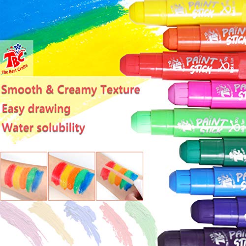 TBC The Best Crafts Paint Sticks,12 Classic Colors, Washable Paint, Non-toxic, Tempera Paint Sticks for Kids and Students TBC The Best Crafts