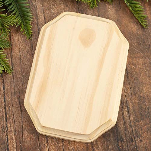 Pack of 4 Unfinished Wood Beveled Edge French Rectangle Plaques from Factory Direct Craft - Blank Wooden Rectangle Signs for DIY Crafts and Projects Factory Direct Craft