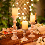 Wood Candle Holders for Pillar Candles - Tall Rustic Candle Holder (Set of 3), Large Farmhouse Candle Holders Candle Stand, Pillar Candle Holder Set Inweder