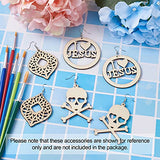 FASHEWELRY 80Pcs Unfinished Wooden Earrings Pendants Africa Shape Wood Earring Blank with 80Pcs Jump Rings & Earring Hooks for Jewelry Making FASHEWELRY