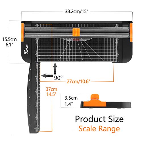 Firbon A4 Paper Cutter 12 Inch Titanium Paper Trimmer Scrapbooking Tool with Automatic Security Safeguard and Side Ruler for Craft Paper, Coupon, - WoodArtSupply