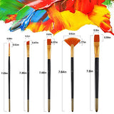 12 PCS Paint Brushes Sets,Background Blender Paint Brushes Painting Knife,Fan Blender Artist Brush,2in and 1in Landscape Brush for Oil Paint Supplies WOUFENG