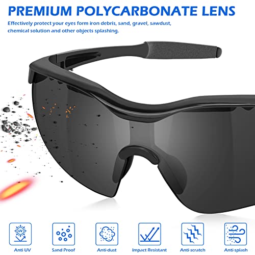 OXG 12 Pack Anti Fog Tinted Safety Glasses for Men, ANSI Z87.1 Safety Goggles Impact Scratch Resistant Eye Protection for Shooting, Work, OXG