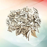 Happyyami 50pcs Wooden Leaves Unfinished Wood Cutouts Wood Shapes Pieces Wood Discs Slices for DIY Craft Wedding Birthday Party Favors Centerpieces Happyyami