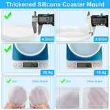 4 PCS Thickened Coaster Resin Molds, Coaster Silicone Molds for Epoxy Resin, Coaster Molds for Resin Casting, Epoxy Resin Molds for DIY Resin Sjubaopen