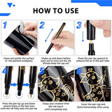 Art Liquid Gold Chrome Markers, KERIFI Reflective Gloss Metallic Chrome Marker Set, Supper Golden Mirror Marker Permanent, Touch Up Repair Paint Pen KERIFI