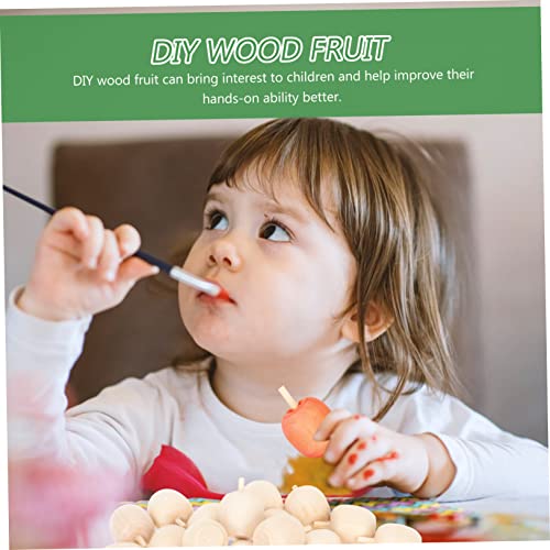 NOLITOY 90 Pcs Wooden DIY Artificial Apples Unfinished Wood Peg Dolls Unfinished Wood Craft Mushroom Unfinished Wooden Craftsc Fairy Toadstools NOLITOY