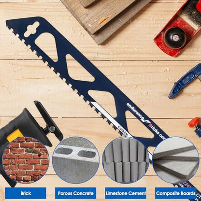 Reciprocating Saw Blade, Universal Cutting Recip Sabre Saw Blade, Alloy Steel Brick Concrete Cutting Saw Blade, High Strength Masonry Cutting Blade