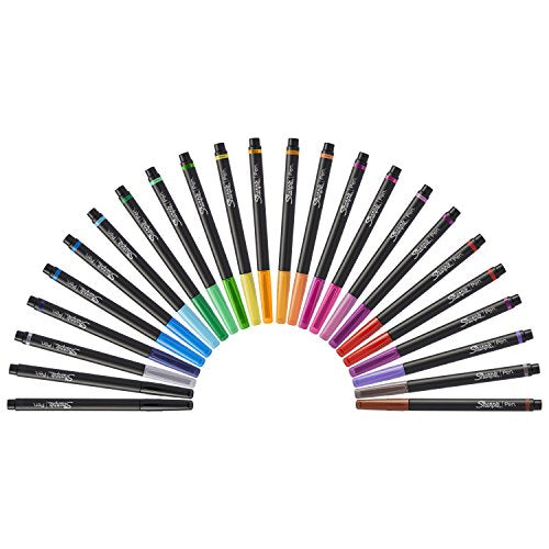 SHARPIE Pens, Felt Tip Pens, Fine Point (0.4mm), Assorted Colors, 24 Count SHARPIE