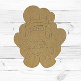 Turkey with Pie, Thanksgiving Shape Unfinished Wood Cutout, Paint by Line Build-A-Cross