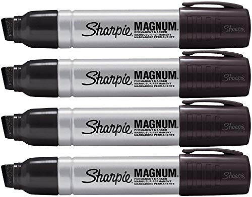Sharpie Pro Magnum Professional Permanent Marker, Oversized Chisel Tip, Black Ink, Pack of 4 SHARPIE