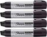 Sharpie Pro Magnum Professional Permanent Marker, Oversized Chisel Tip, Black Ink, Pack of 4 SHARPIE