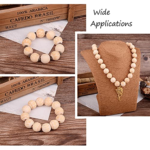 Craftdady 100pcs Unfinished Natural Wooden Beads 16mm Large Hole Rondelle Round Wooden Loose Beads with Engraved Christmas Pattern for DIY Jewelry Craftdady