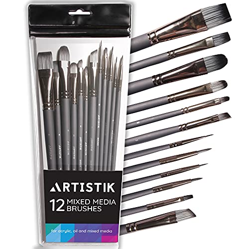 Fine Detail Paint Brush Set - (12 Piece Set) Miniature Brushes for Acrylic, Oil Watercolor, Model Craft Miniatures Painting, Paintbrushes, - WoodArtSupply