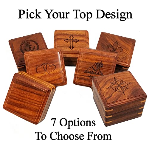 Engraved Compass Personalized in Wood Box | Antique Brass Desk Compass Gifts for Men, Him, Son, Grandson, Teen Boys for Graduation, Baptism, Stanley London