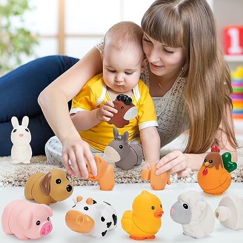Montessori Toys for 1 2 3 Year Old Boys Girls, Toddlers Wooden Toys for  Baby, Early Educational Learning Toys Animal Farm First Birthday Gifts  Shape Sorter Toys : : Toys & Games