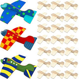 Haconba 24 Pack DIY Wood Planes Wooden Airplane Toys Unfinished Wood Glider Plane Model to Paint for Birthday Family School Craft Projects Haconba