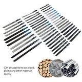 48Pcs Jigsaw Blade Set Assorted T Shank Jig Saw Blades High Speed Steel Reciprocating Sabre Saw Cutting Tool for Wood Plastic Metal with Storage Bag Garosa